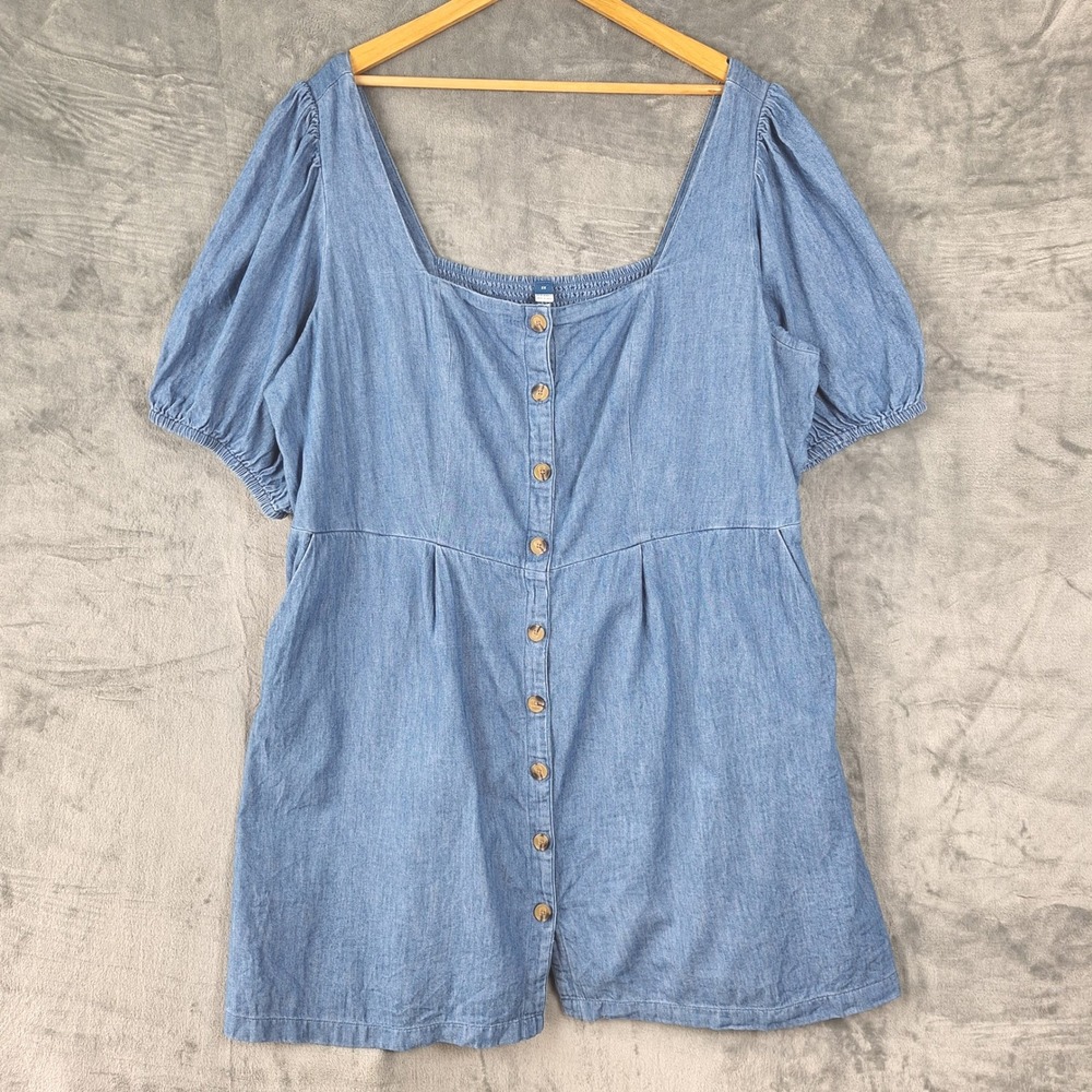 Old Navy Light Blue Denim Mini Dress with Buttons
